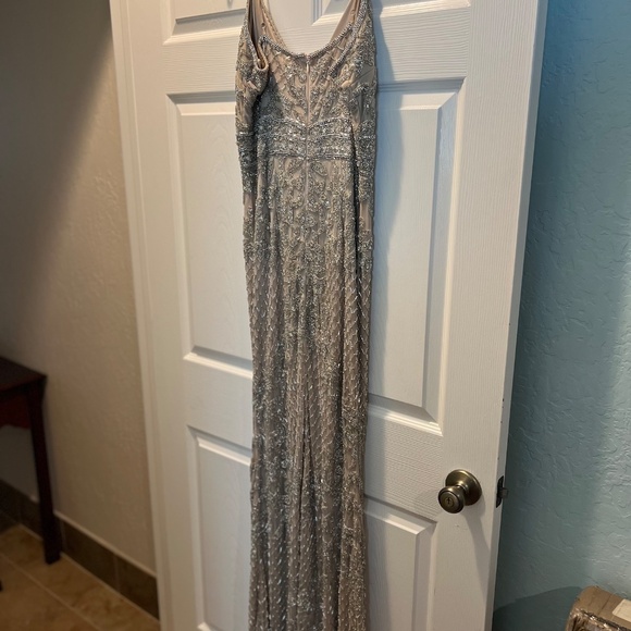 FORMAL BEADED GOWN GOLD - SIZE 12 - Picture 3 of 9